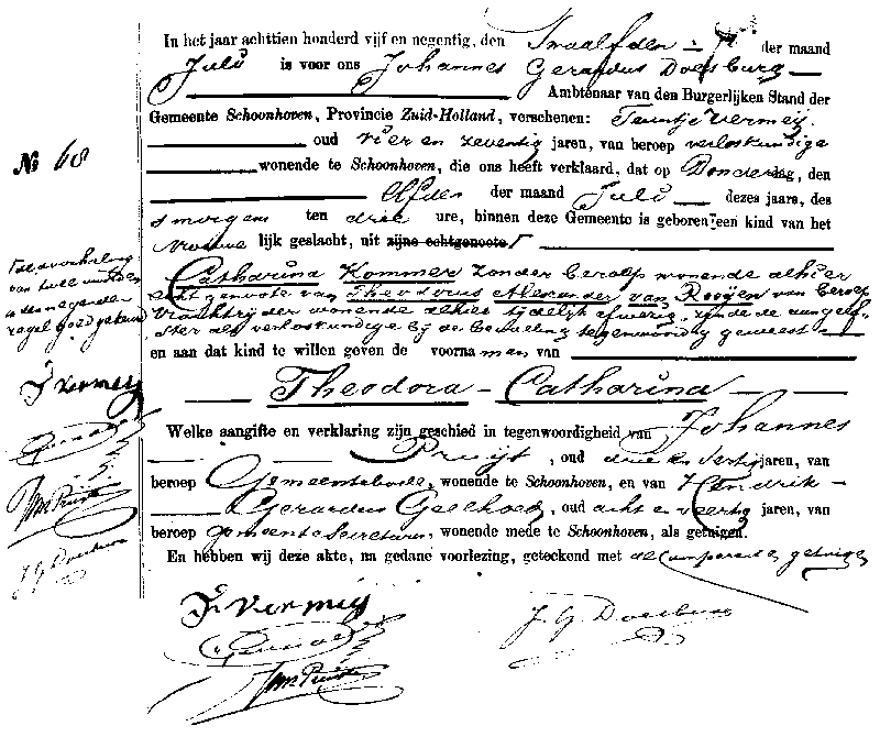 18950712 geb akte 68 Theodora C dv TA v Rooijen - C Kommer